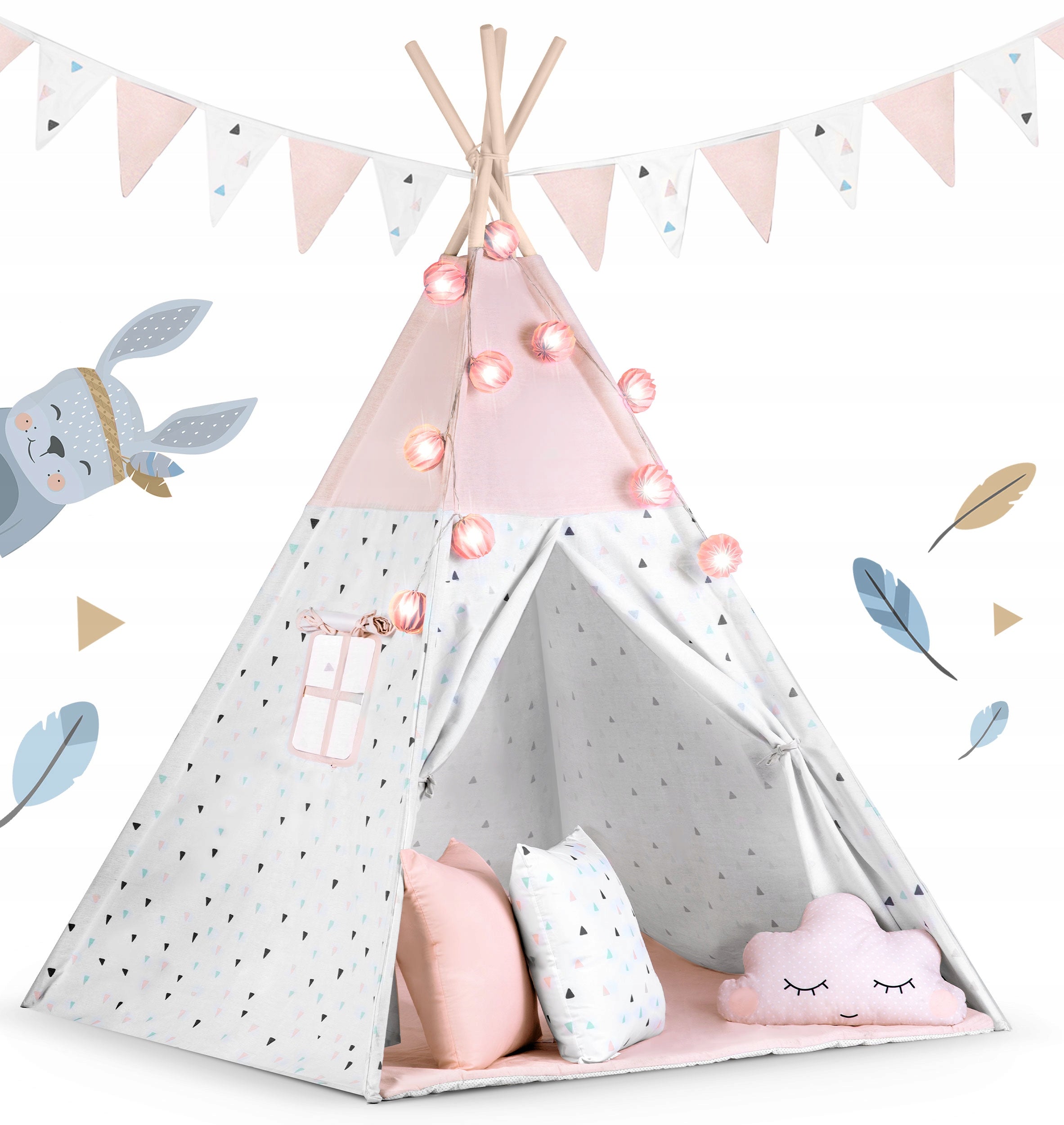 TIPI tent wigwam for children TEEPEE Garland Cushions Stabilizer Nukido Packaging status original