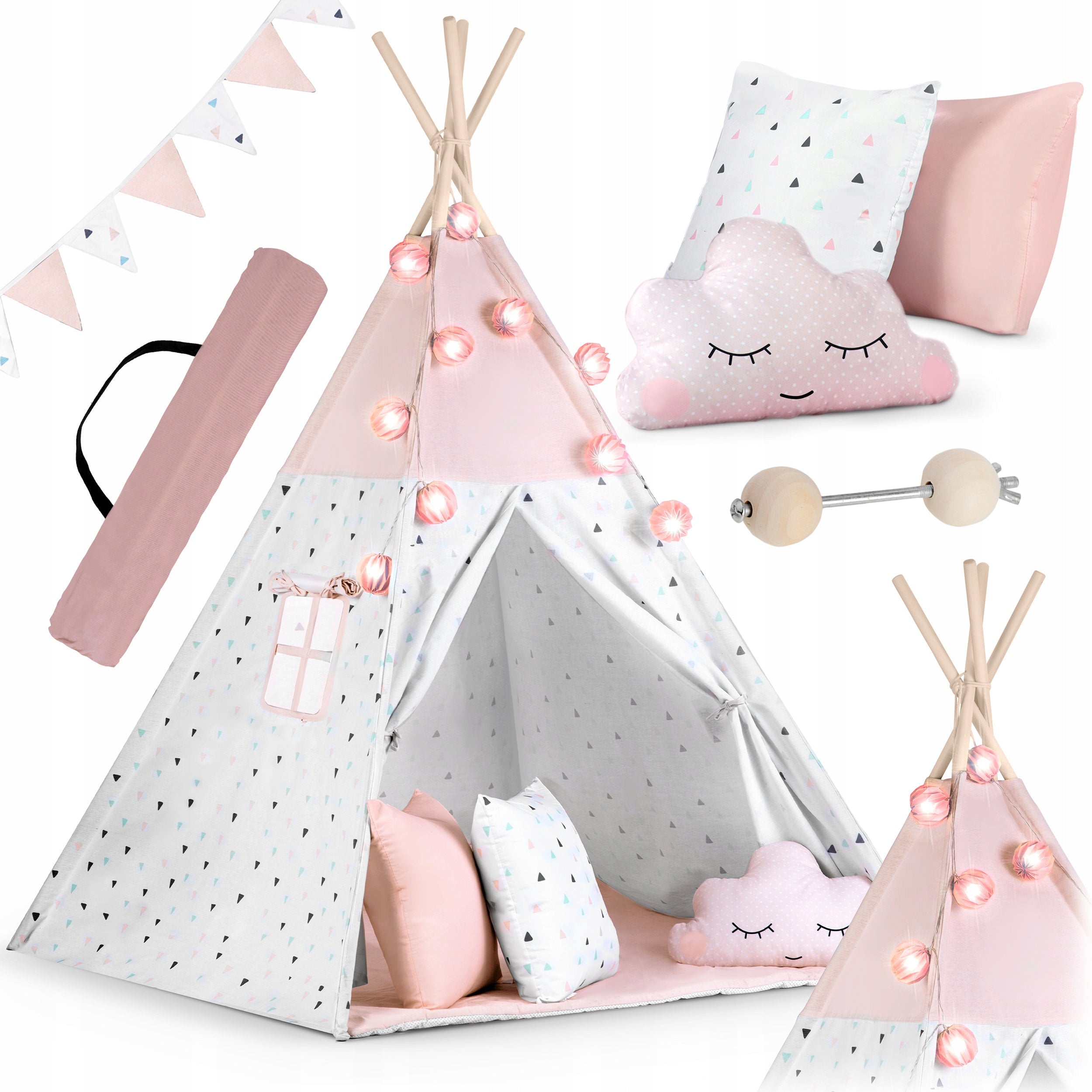 TIPI tent wigwam for children TEEPEE Garland Cushions Stabilizer Nukido