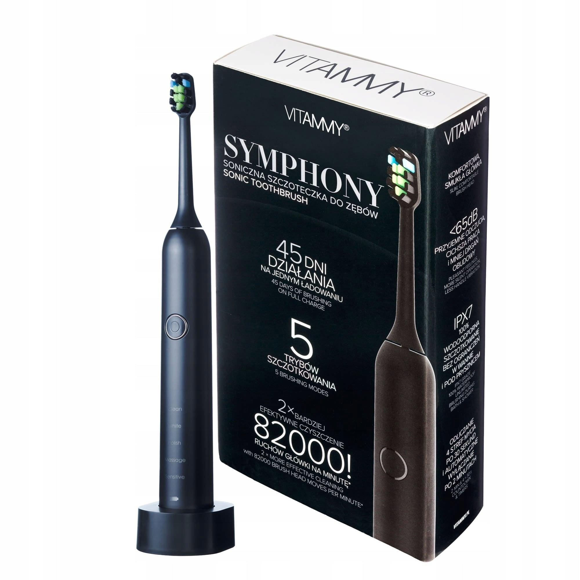 TIPS FOR SONIC TOOTHBRUSH ORIGINAL VITAMMY SYMPHONY BLACK 4PCS Manufacturer code SYMPHONY BLACK