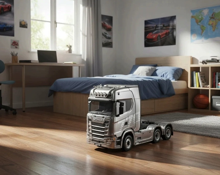 TIR TRUCK TRACTOR UNIT HUINA 1501 LIGHTS REMOTE CONTROLLED GREY Brand Huina Toys