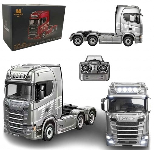 TIR TRUCK TRACTOR UNIT HUINA 1501 LIGHTS REMOTE CONTROLLED GREY