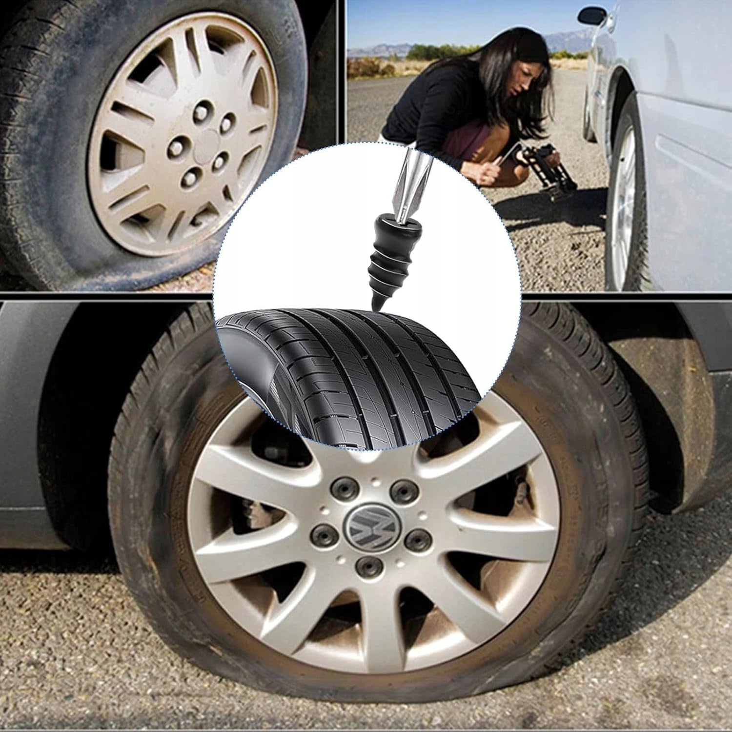 TIRE REPAIR KIT 24x RUBBER VACUUM TIRE REPAIR PINS Packaging status original