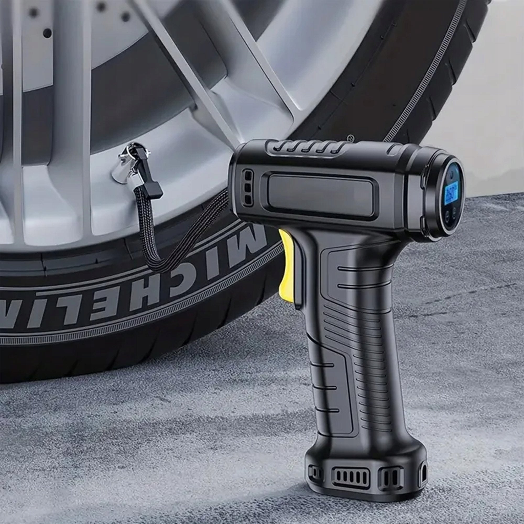 TIRE WHEEL PUMP ELECTRIC CAR COMPRESSOR WIRELESS SET Manometer yes