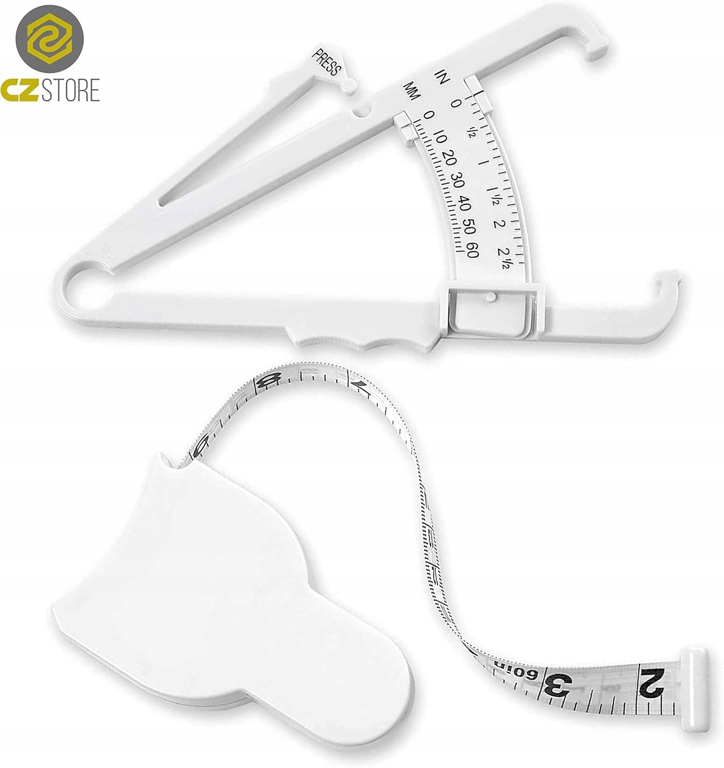TISSUE MEASURING TOOL SET SKIN FOLD CLAMP+BMI TAPE MEASURE Packaging status original