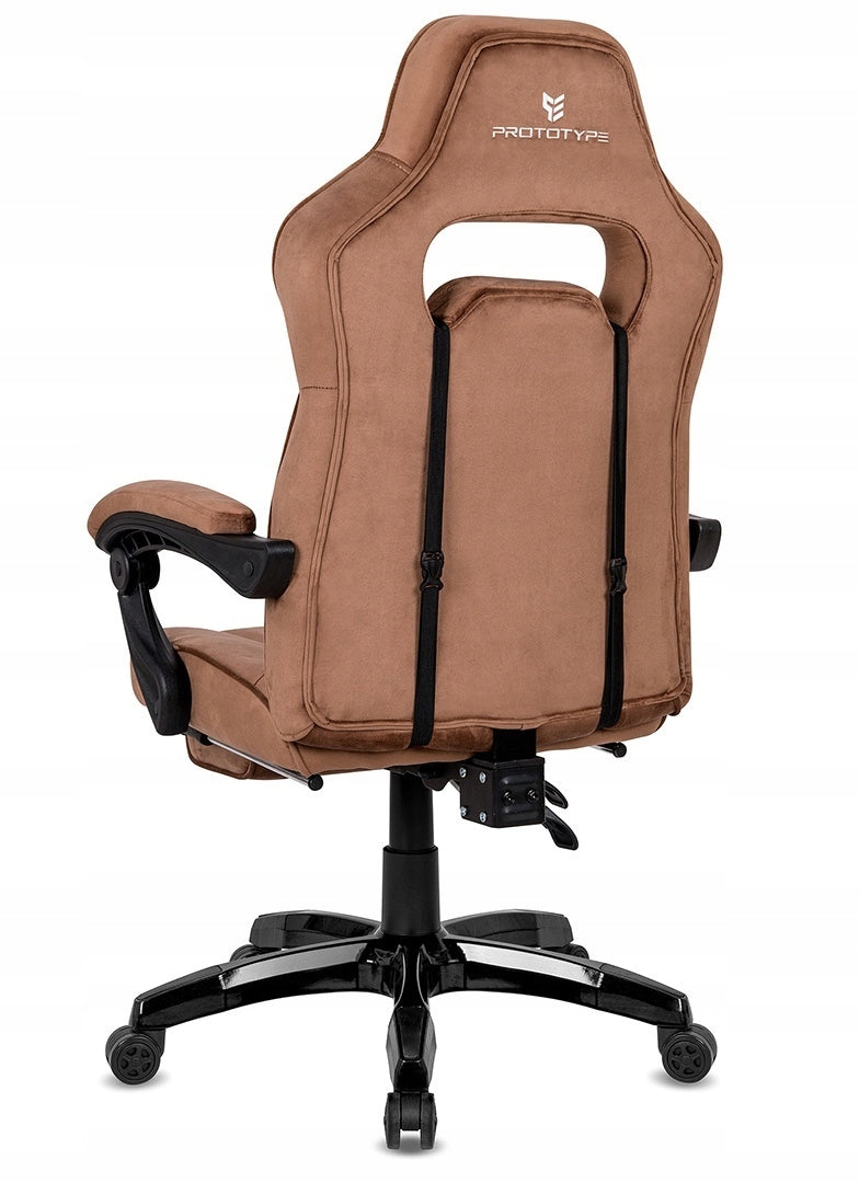 TITAN PRO Brown Velvet Swivel Gaming Chair for Desk with Footrest Brand Prototype