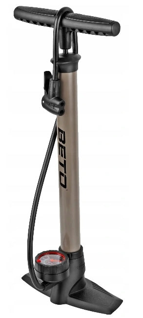 TITANIUM BICYCLE PUMP for all valves WITH PRESSURE GAUGE for AV FV SV Brand Beto
