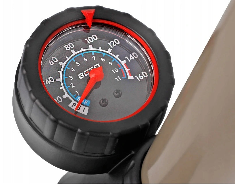 TITANIUM BICYCLE PUMP for all valves WITH PRESSURE GAUGE for AV FV SV Dominant material metal