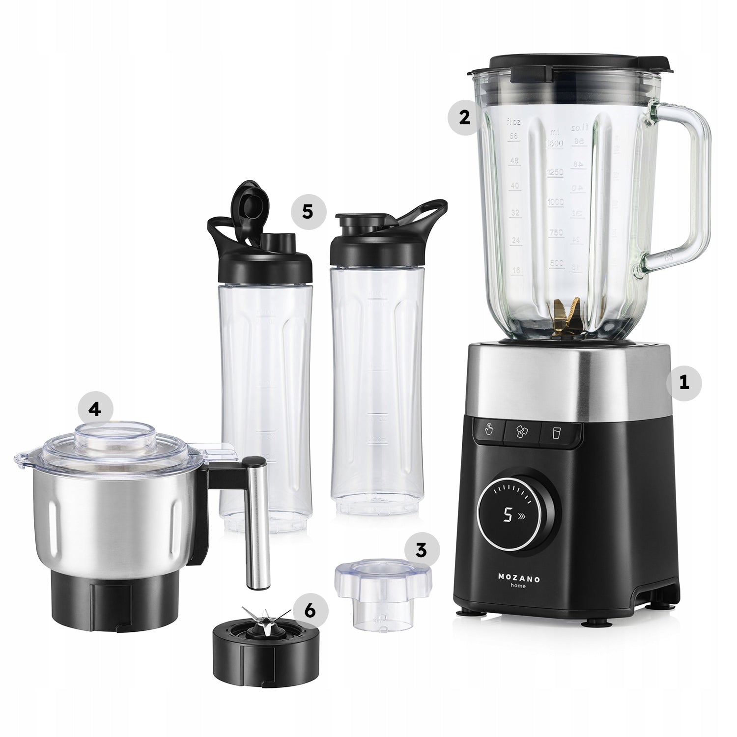 TITANIUM BLADES CUP BLENDER Coffee GRINDER 2 WATER BOTTLES TURBO STRONG 2,2L Power rating 2700 W