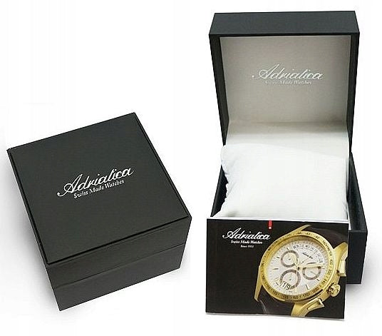 TITANIUM MEN'S WATCH ADRIATICA A1069.4154Q +GRAWER Brand Adriatica