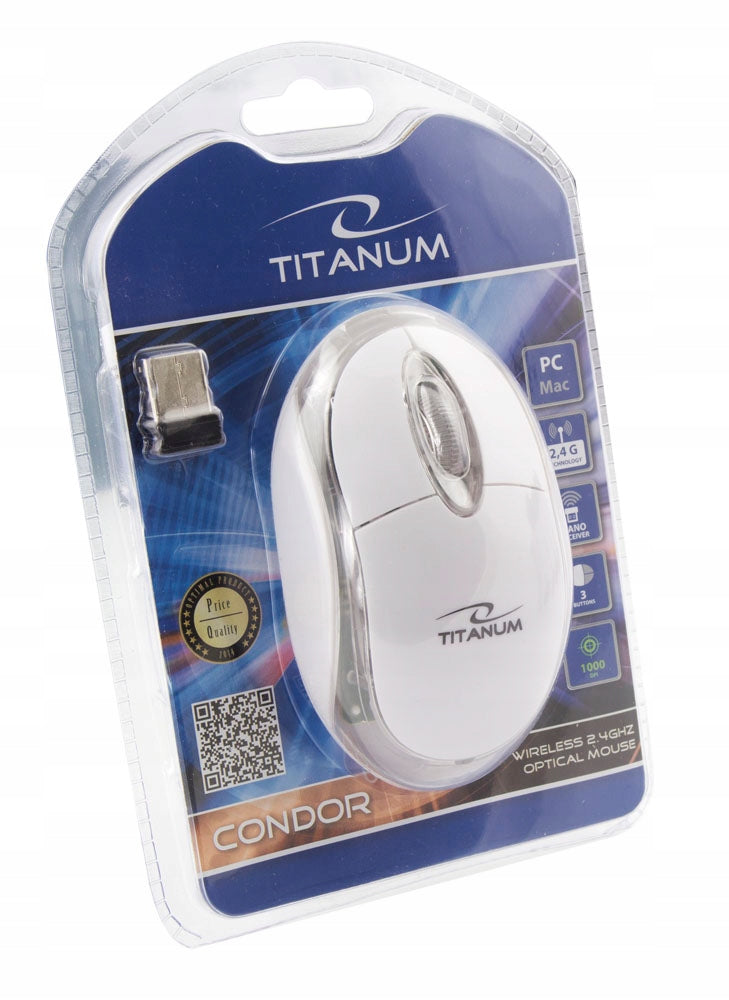 TITANUM MOUSE CONDOR 3D OPTICAL WIRELESS 2,4GHz WHITE Manufacturer Titanum