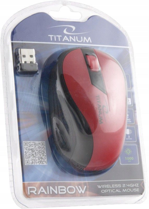 TITANUM WIRELESS OPTICAL MOUSE TM114R RAINBOW REDPAD FOR US