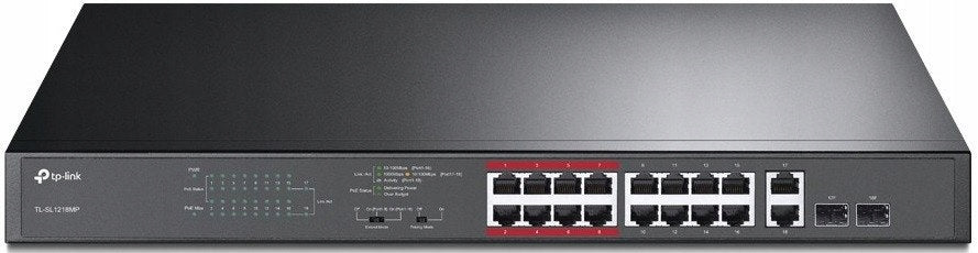 TL-SL1218MP 16x PoE+ 2x1Gb 2xSFP RACK 19" switch TP-LINK