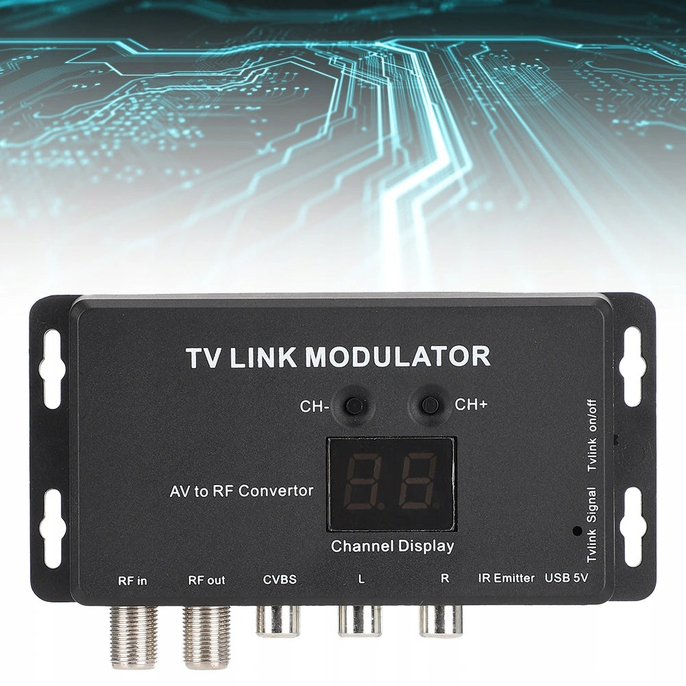 TM70 UHF TV LINK MODULATOR CONVERTER AV TO RF PR USB 5V Packaging status original