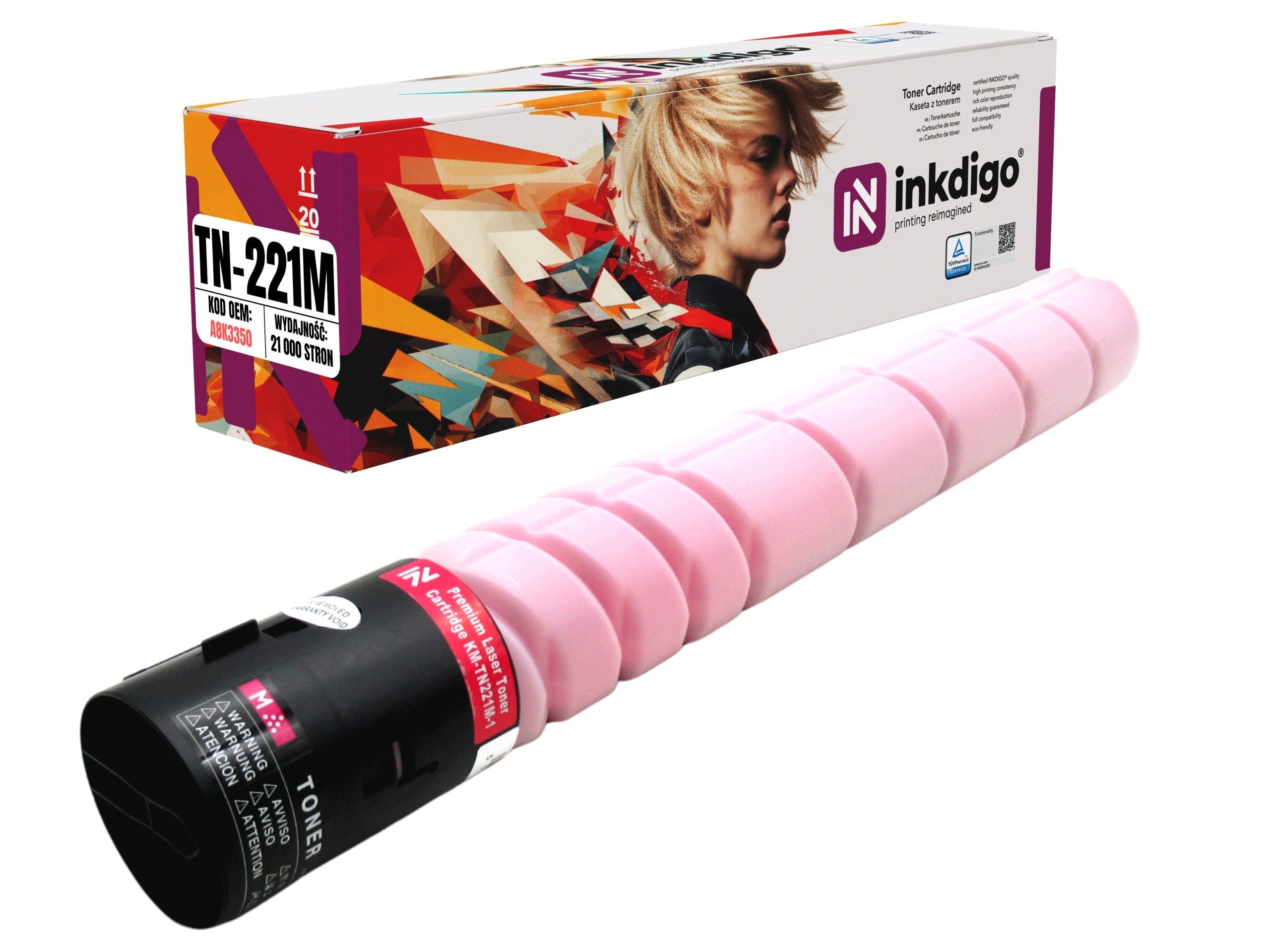 TN221M Replacement Toner Cartridge for Konica Minolta Bizhub C227 C287 A8K3350 MAGENTA
