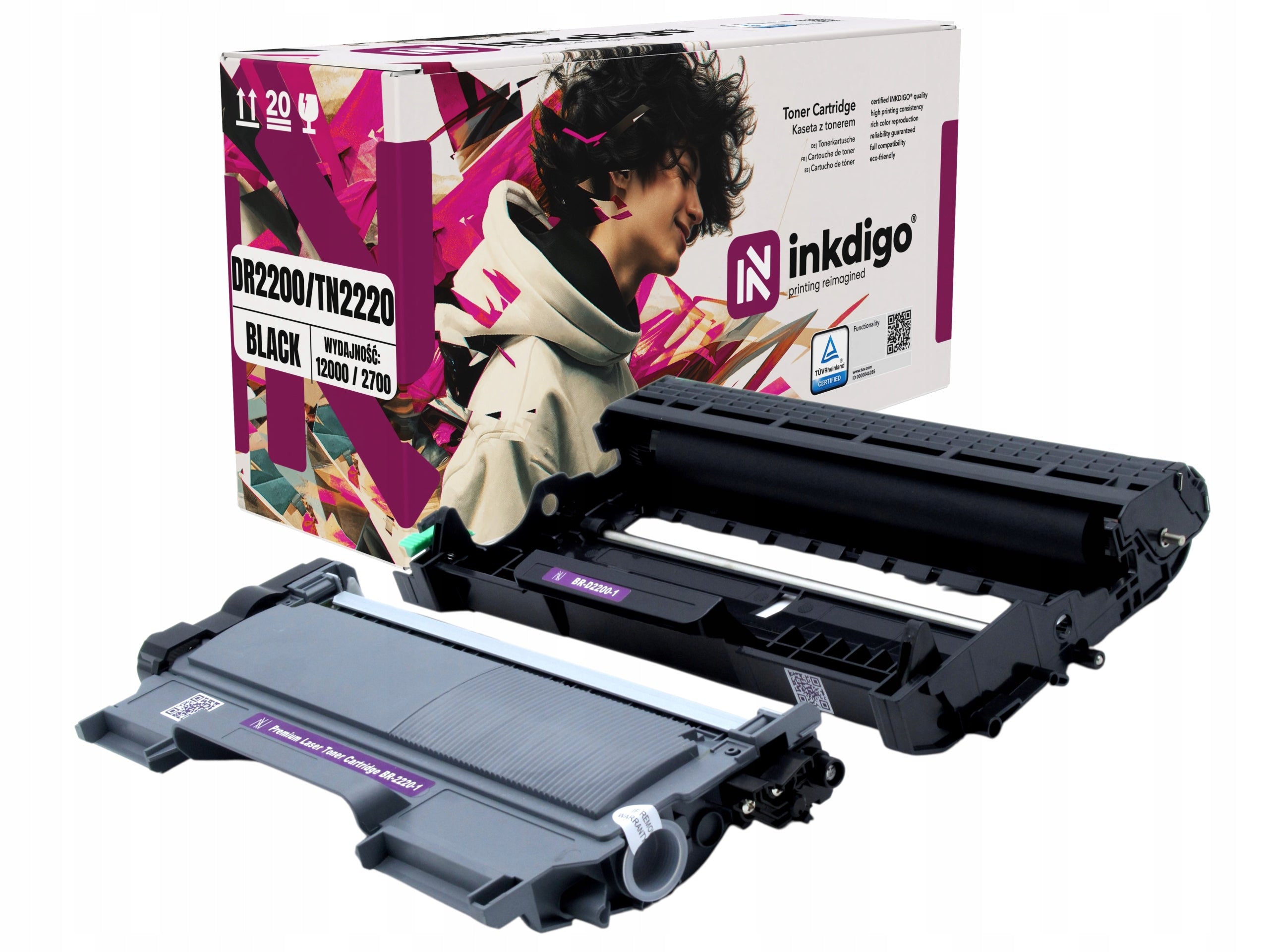 TN2220 toner cartridge and DR2200 drum for BROTHER DC-7055 DCP-7057 HL-2130 printer