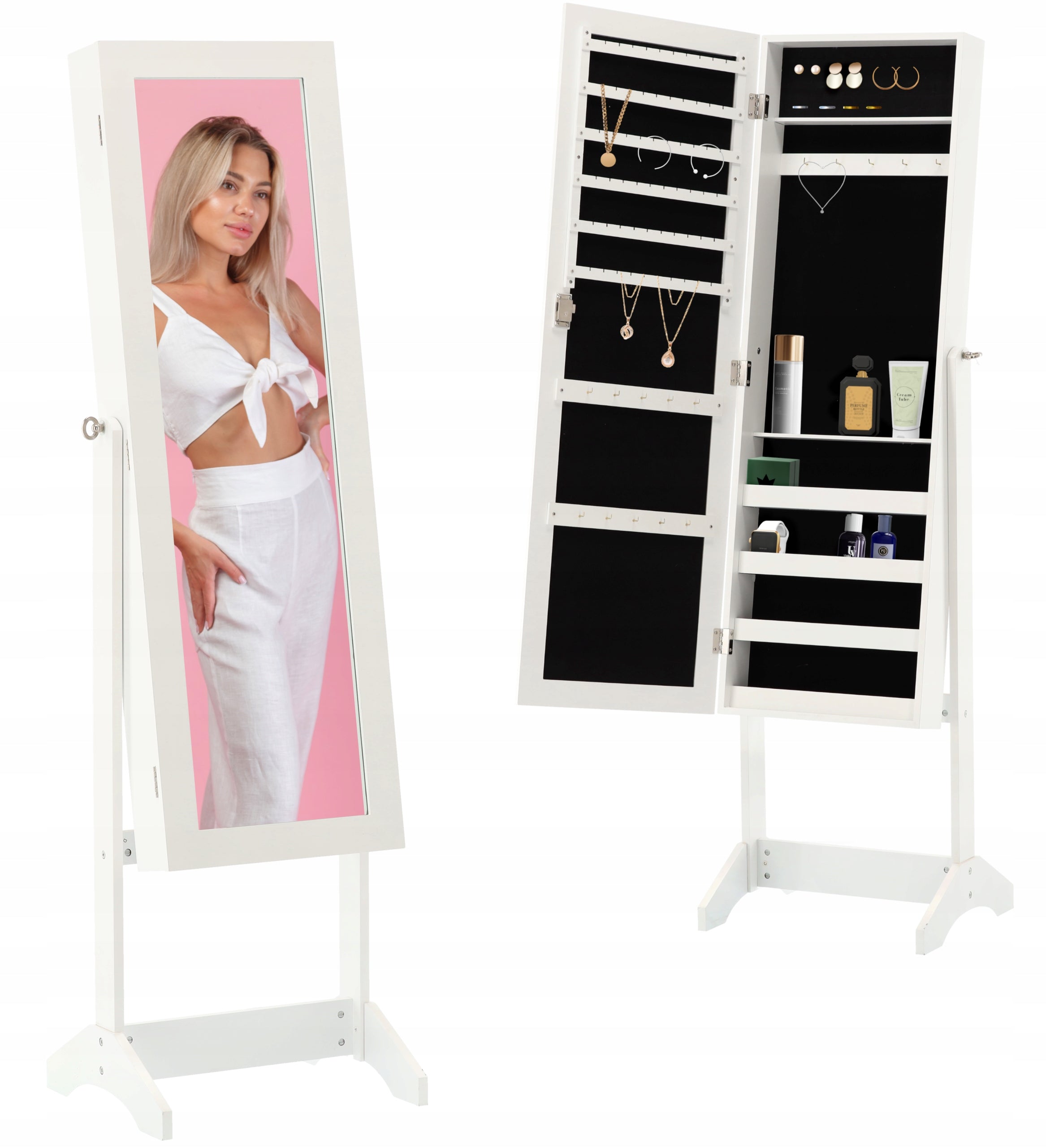 Standspiegel - Schmuckschrank Orhus, weiß 