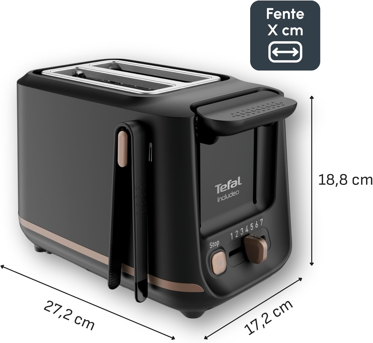TOASTER 2 SLICES BLACK WIDE SLOTS 7 LEVELS OF TOASTING DEFROSTING Brand no brand