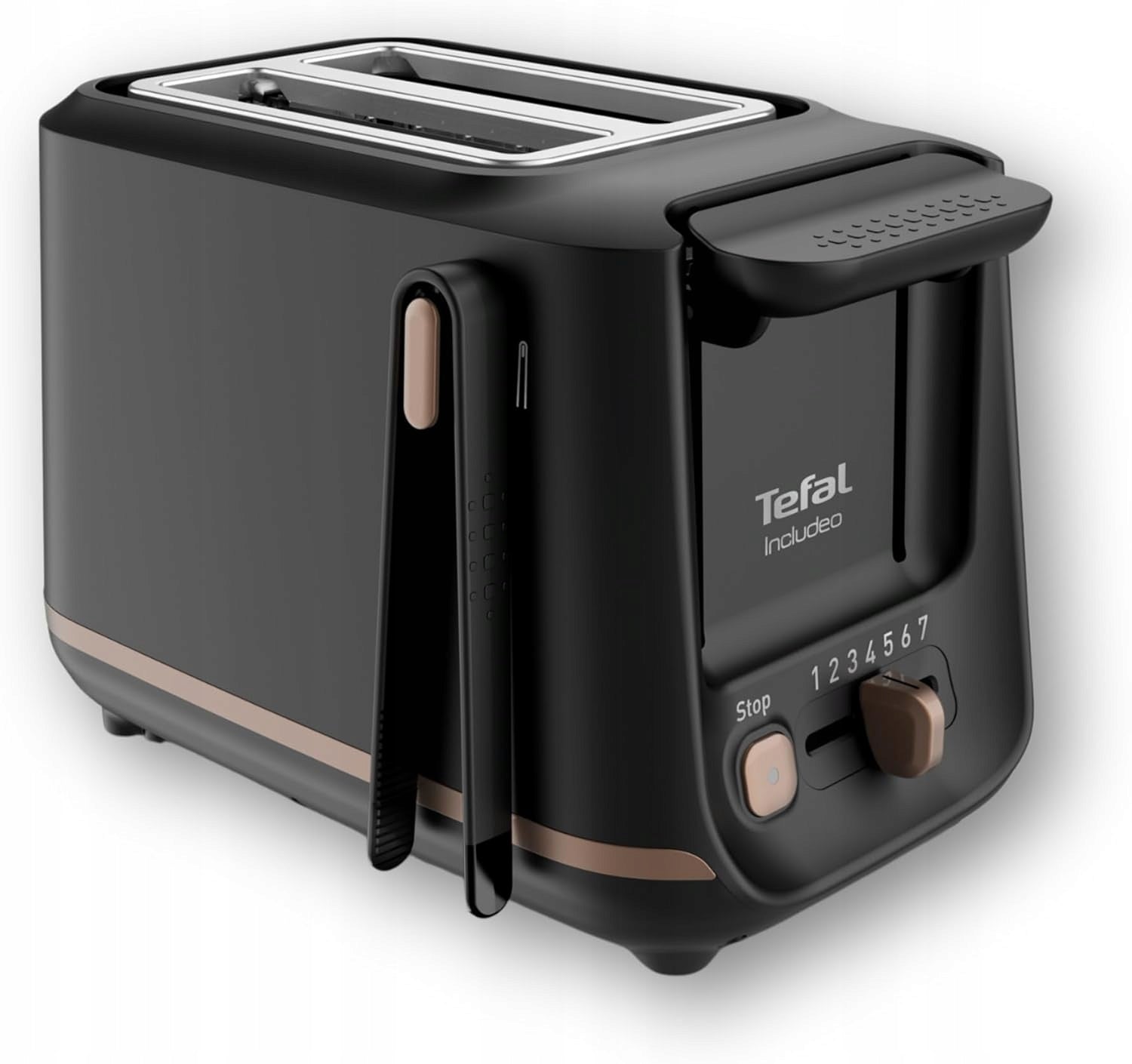 TOASTER 2 SLICES BLACK WIDE SLOTS 7 LEVELS OF TOASTING DEFROSTING