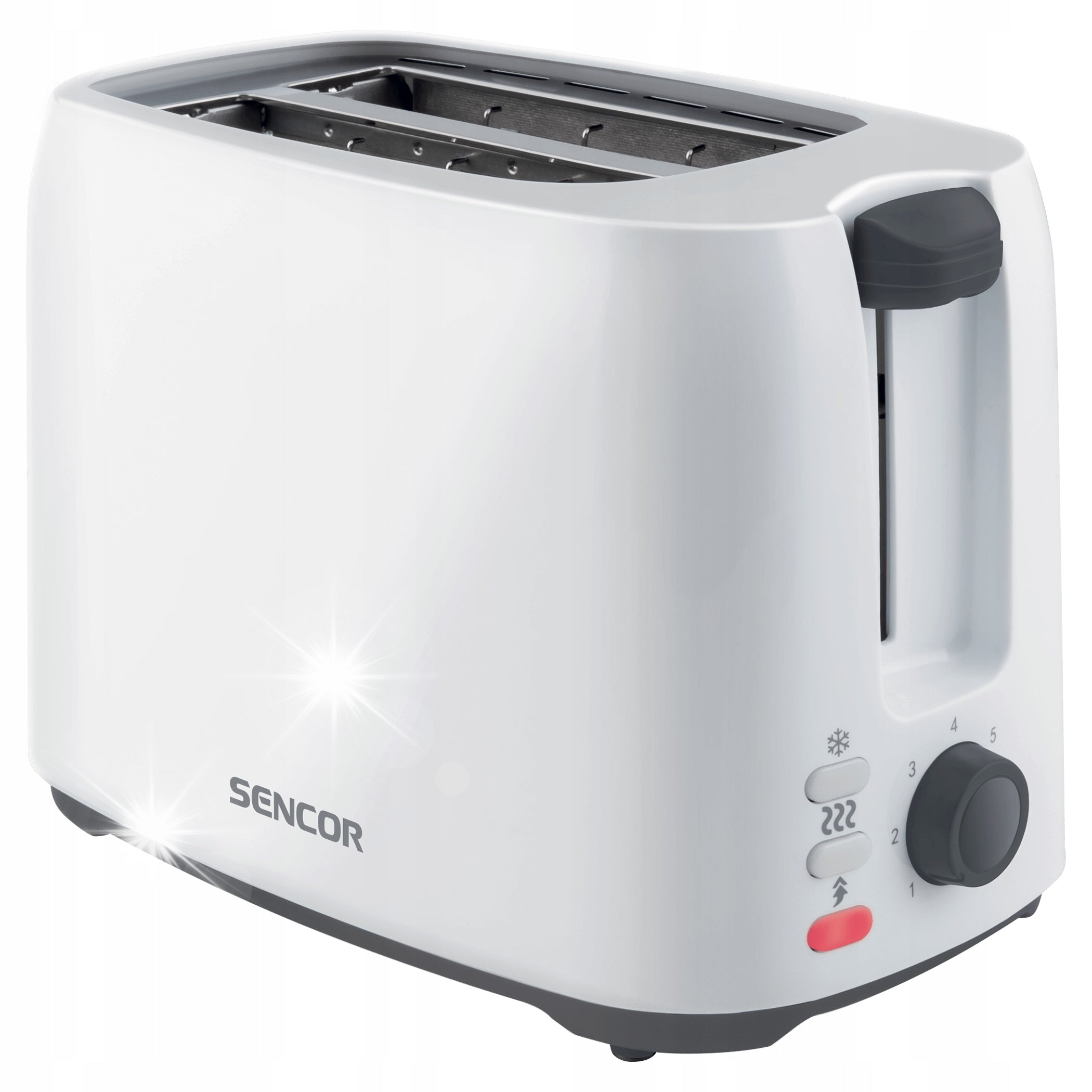 TOASTER 2 TOAST SENCOR 750W WHITE 3 MODES OF OPERATION DEFROSTING