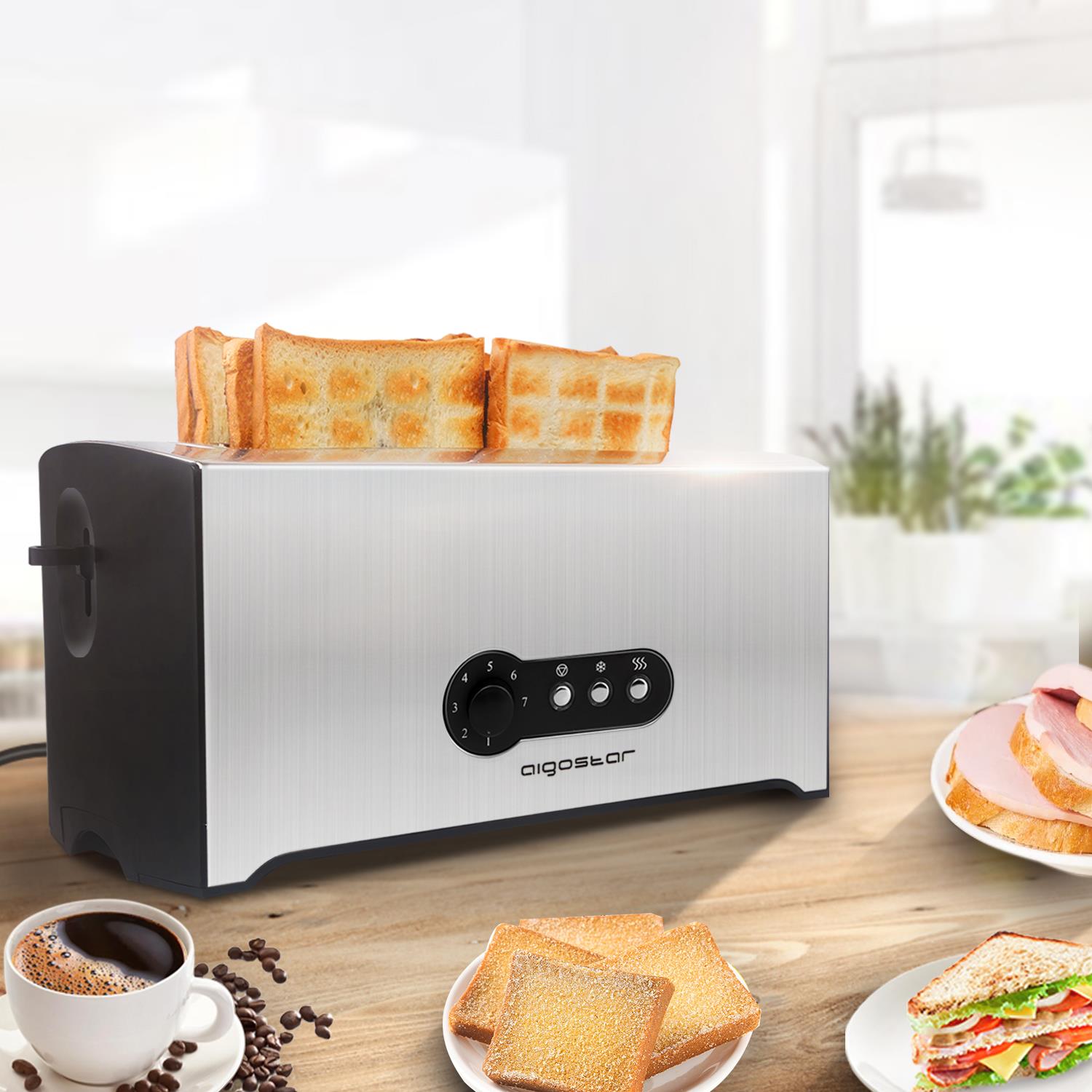 TOASTER ADJUSTABLE Aigostar Sunshine silver/grey 1600 W #922 Manufacturer code B007TWL7WK