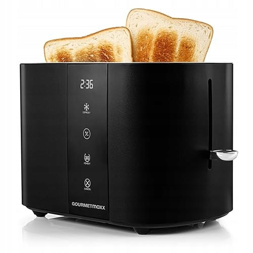 TOASTER BLACK 2 SLICES 6 DEGREES TOASTING TIMER FOR COUPLE BREAKFAST