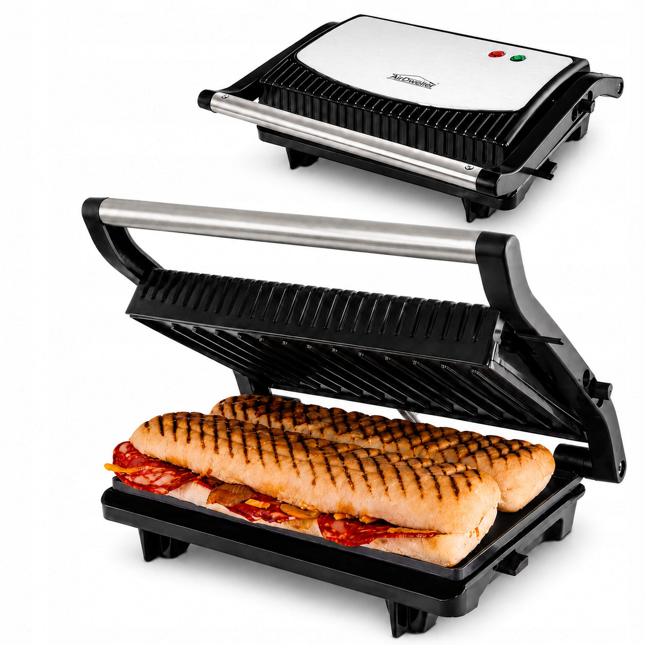 TOASTER ELECTRIC GRILL AIRDWELLER 1000W FOR PANINI SANDWICHES TOASTER 180°