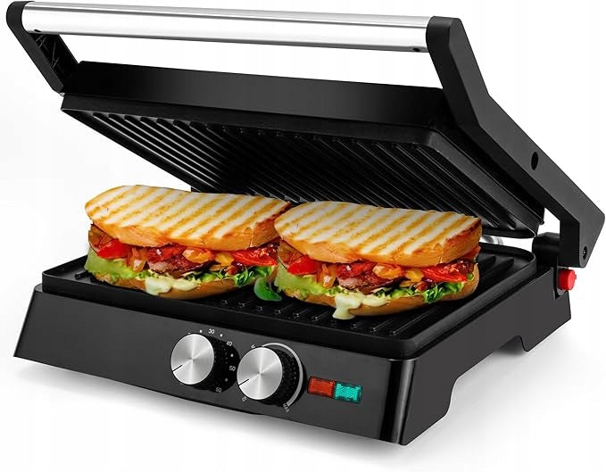 TOASTER ELECTRIC GRILL FOLDING CONTACT TOASTER LARGE 1800 IN TIMER