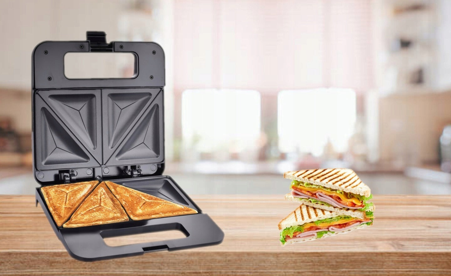 TOASTER FOR SANDWICHES TRIANGLES BREAD SANDWICH NON STICK 1000W Power rating 1000 W