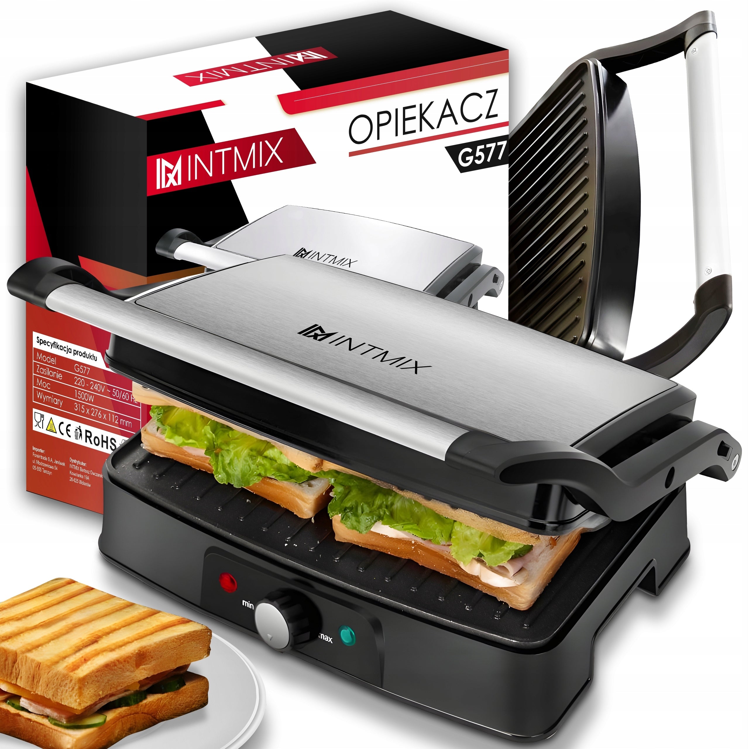TOASTER GRILL TOASTER 3IN1 ELECTRIC FOLDING STRONG 2400W HIGH QUALITY