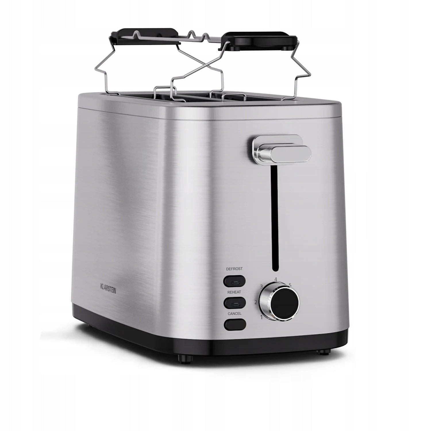 TOASTER KLARSTEIN 800 IN FOR 2 SLICES SILVER WITH GRATE FOR HEATING ROLLS Brand Klarstein