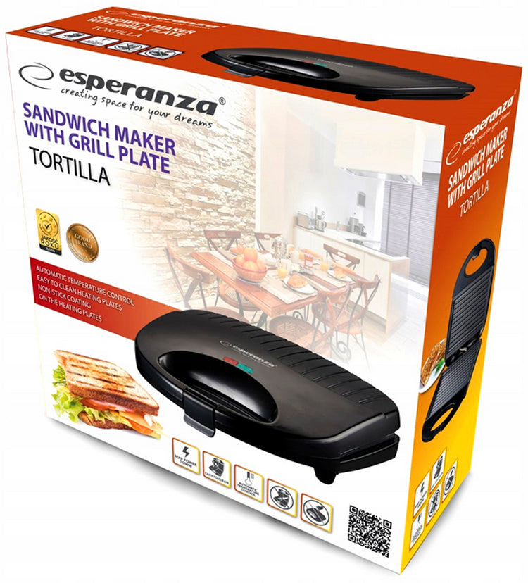 TOASTER OVEN ELECTRIC GRILL FOR PANINI TOAST SANDWICHES 1000W Packaging status original