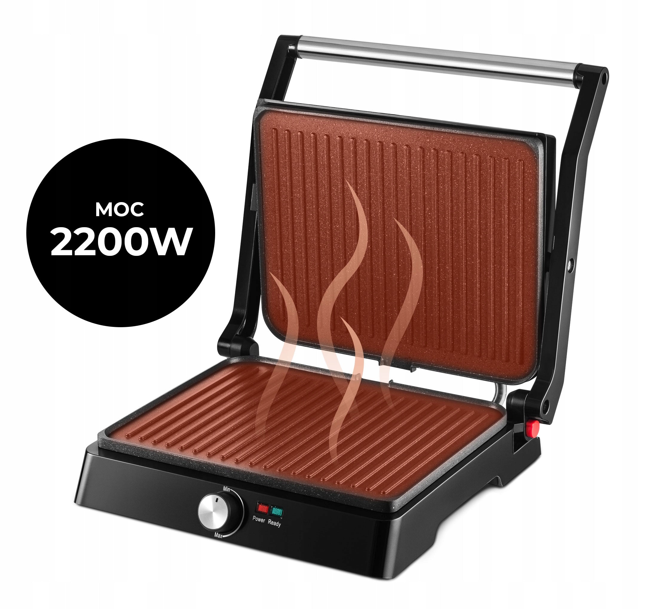 TOASTER OVEN GRILL FOR PANINI SANDWICHES ELECTRIC FOLDING STRONG 2200W Brand Mozano