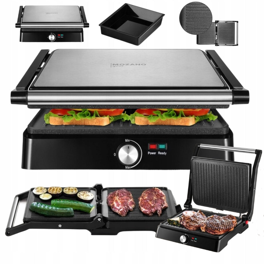 TOASTER OVEN GRILL FOR PANINI SANDWICHES ELECTRIC FOLDING STRONG 2200W