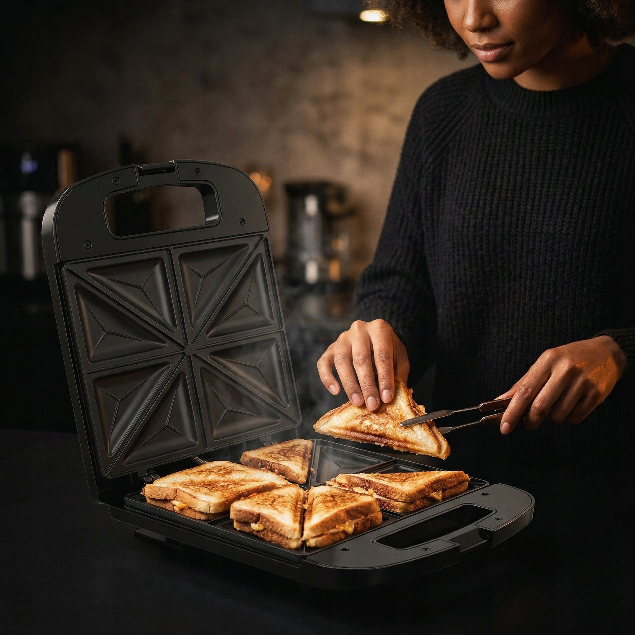 TOASTER OVEN TOASTER FOR 4 SANDWICHES LARGE TOAST SANDWICH QUICK CROUTONS + TONGS Manufacturer code OW 3097
