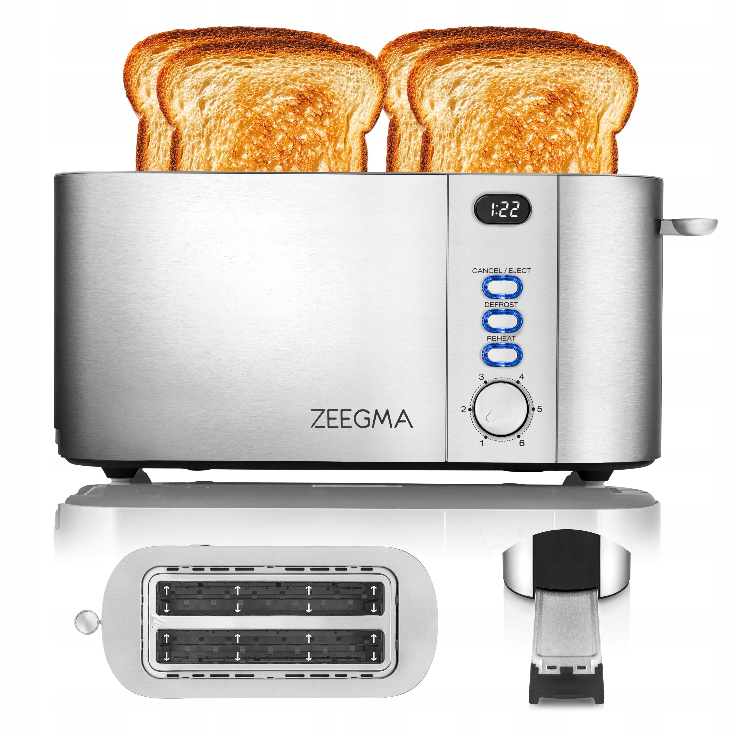 TOASTER SANDWICH TOASTER 4 TOAST SLICES 1500W CROUTONS DEFROSTING
