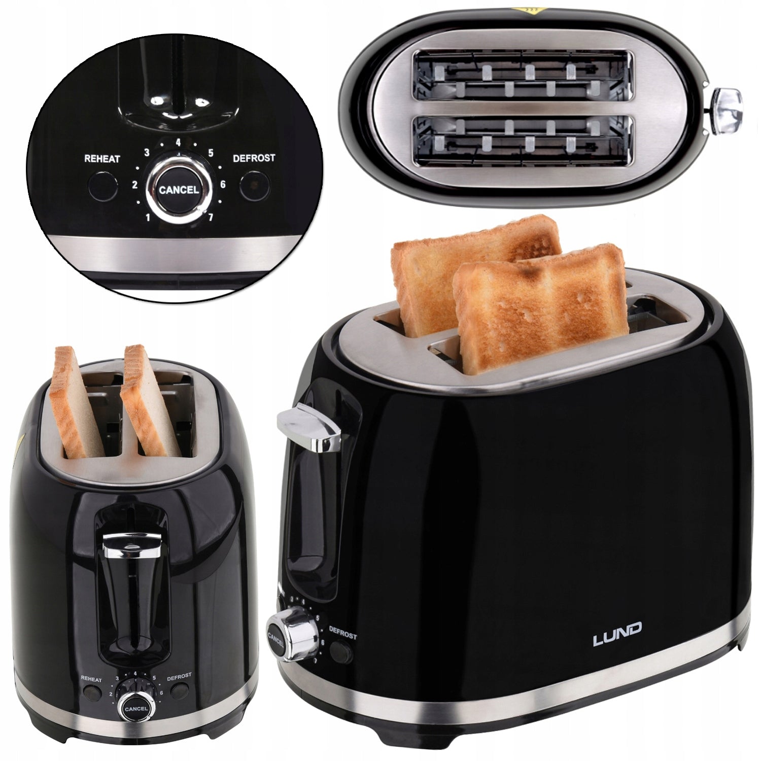 TOASTER SANDWICH TOASTER ADJUSTABLE 7 LEVELS 2 SLICES QUICKLY BAKES