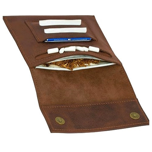 TOBACCO SACHET LEATHER NAPPA ITALIAN HAND SEWN GIFT FOR MAN