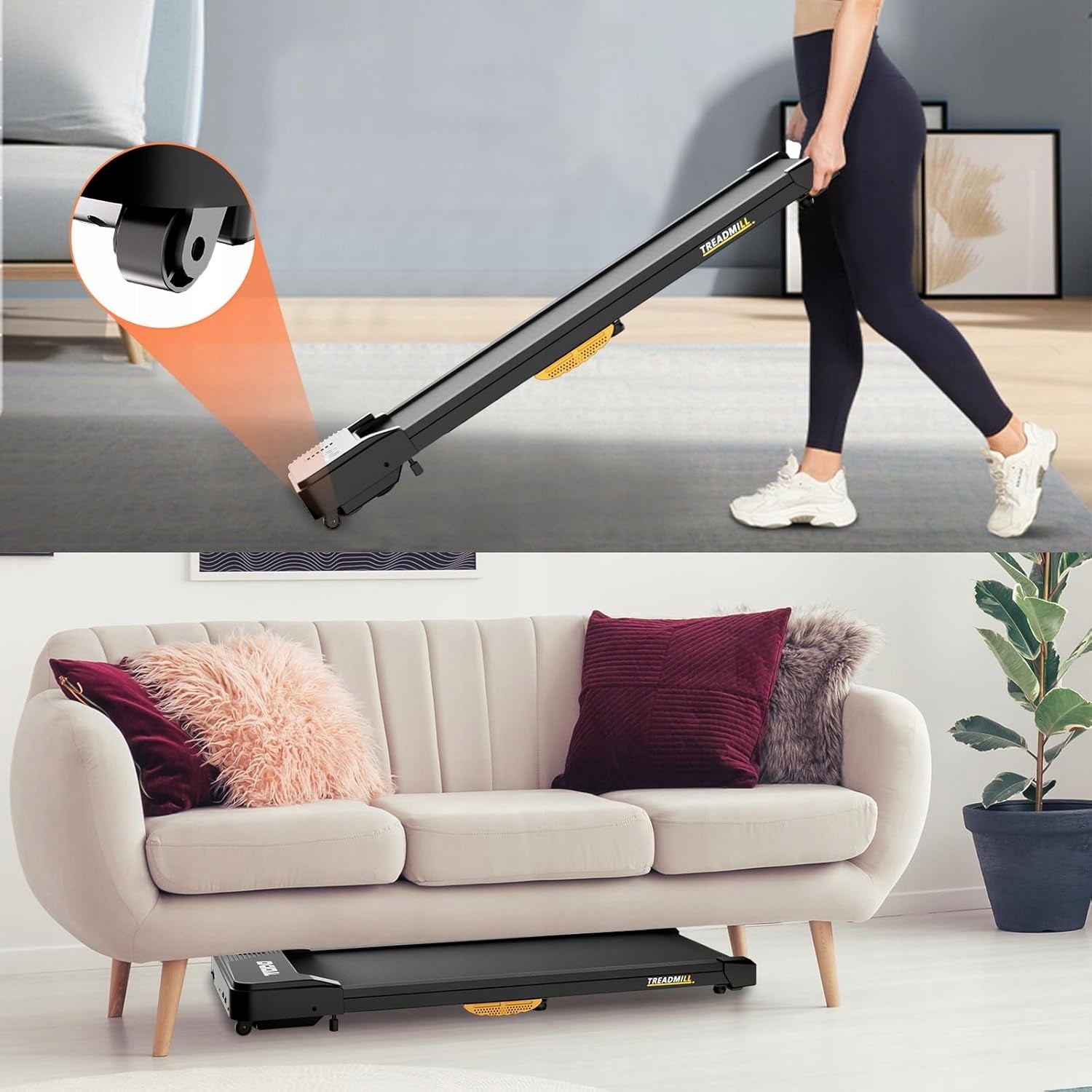 TODO Walking Pad Treadmill with Slope up to 6%, 1-6 km/h, Remote Control, Application Manufacturer code 5906379025376