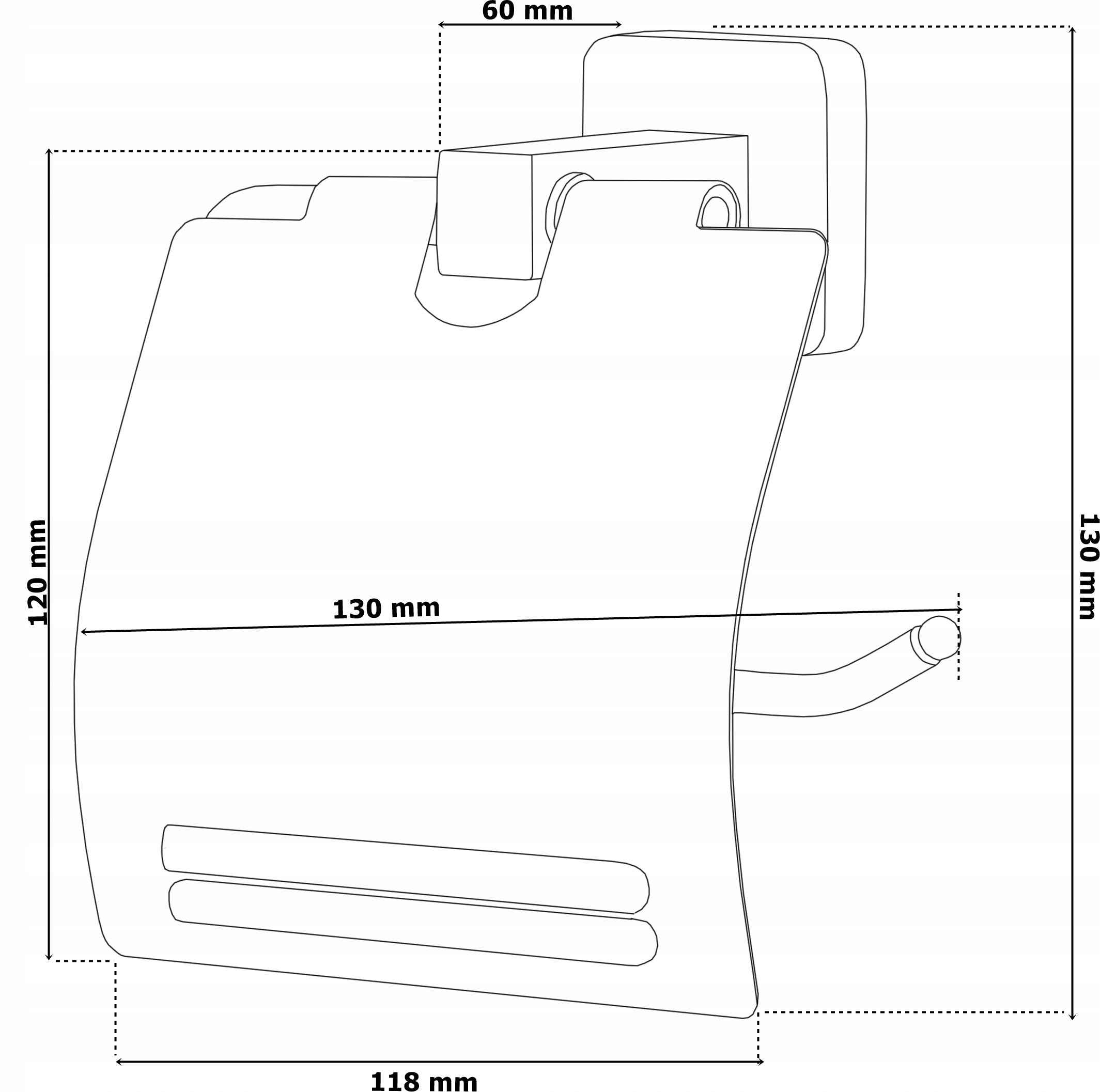 TOILET PAPER HANGER HOLDER BLACK LOFT WITH METAL FLAP EAN (GTIN) 5902340322758