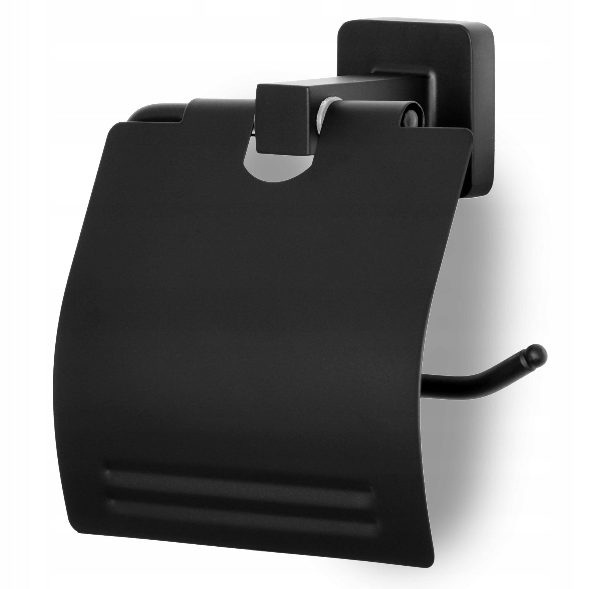 TOILET PAPER HANGER HOLDER BLACK LOFT WITH METAL FLAP