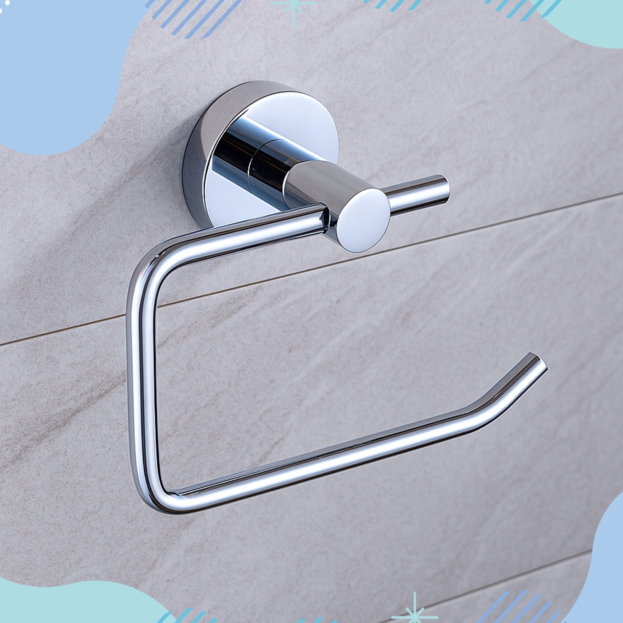 TOILET PAPER HANGER HOLDER SILVER FOR PINS STAINLESS STEEL ROD Manufacturer code PROFI6002199