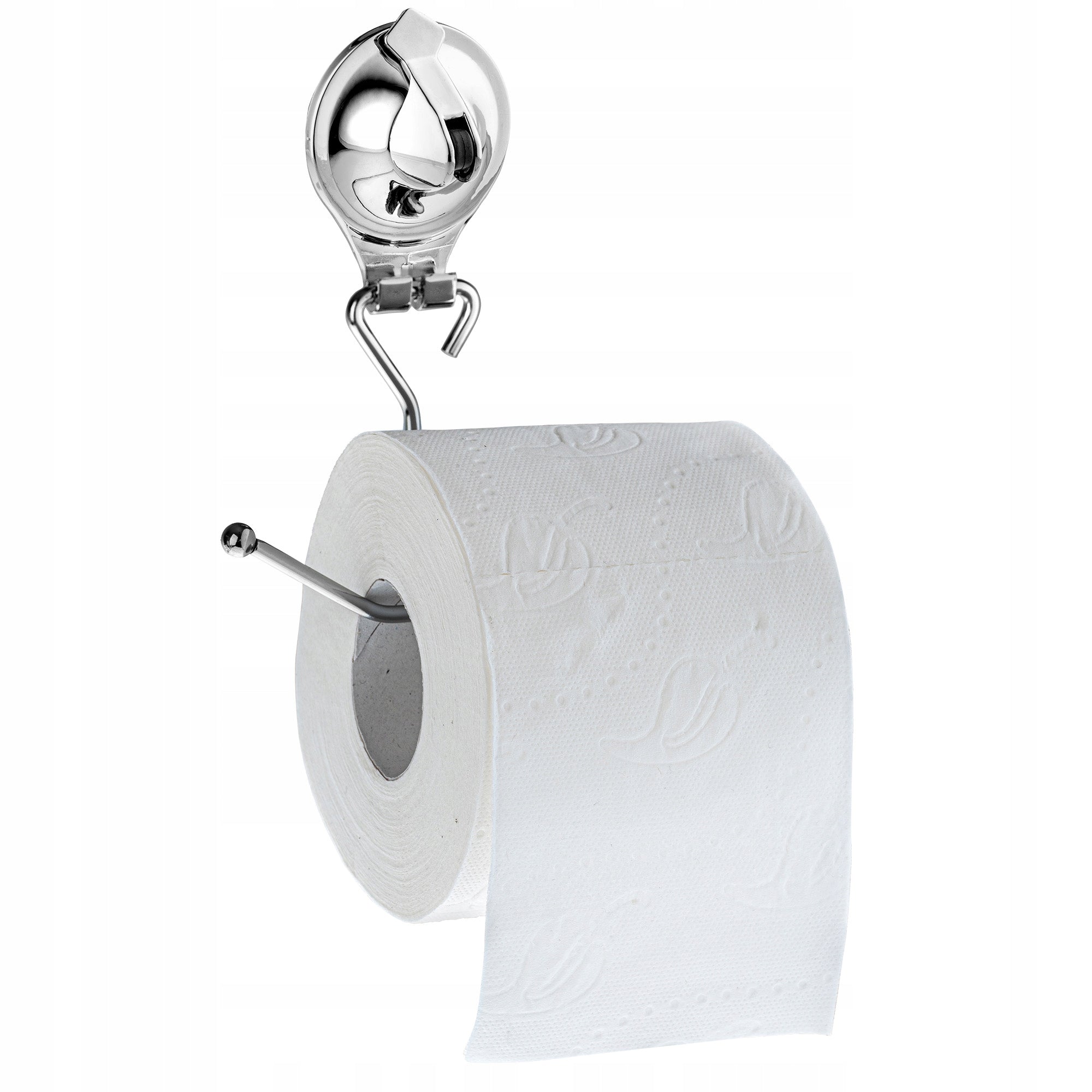 TOILET PAPER HANGER HOLDER WITHOUT DRILLING WITH SUCTION CUP SILVER STEEL