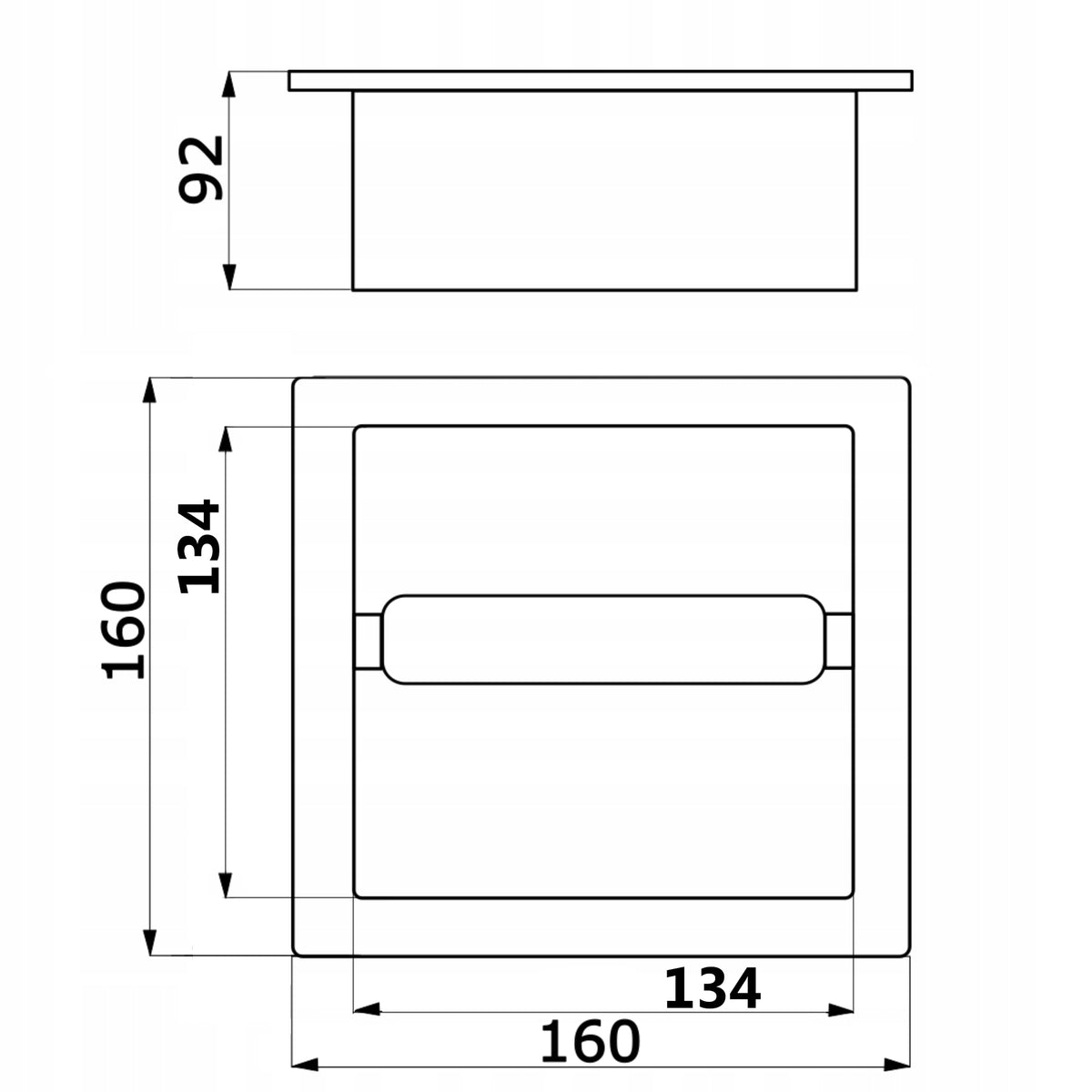 TOILET PAPER HOLDER 16x16 GOLD WALL MOUNTED ESTIVA Packaging status original