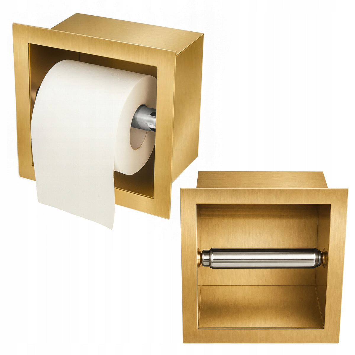 TOILET PAPER HOLDER 16x16 GOLD WALL MOUNTED ESTIVA