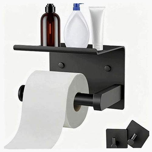 TOILET PAPER HOLDER 2IN1 PHONE SHELF SELF-ADHESIVE WALL