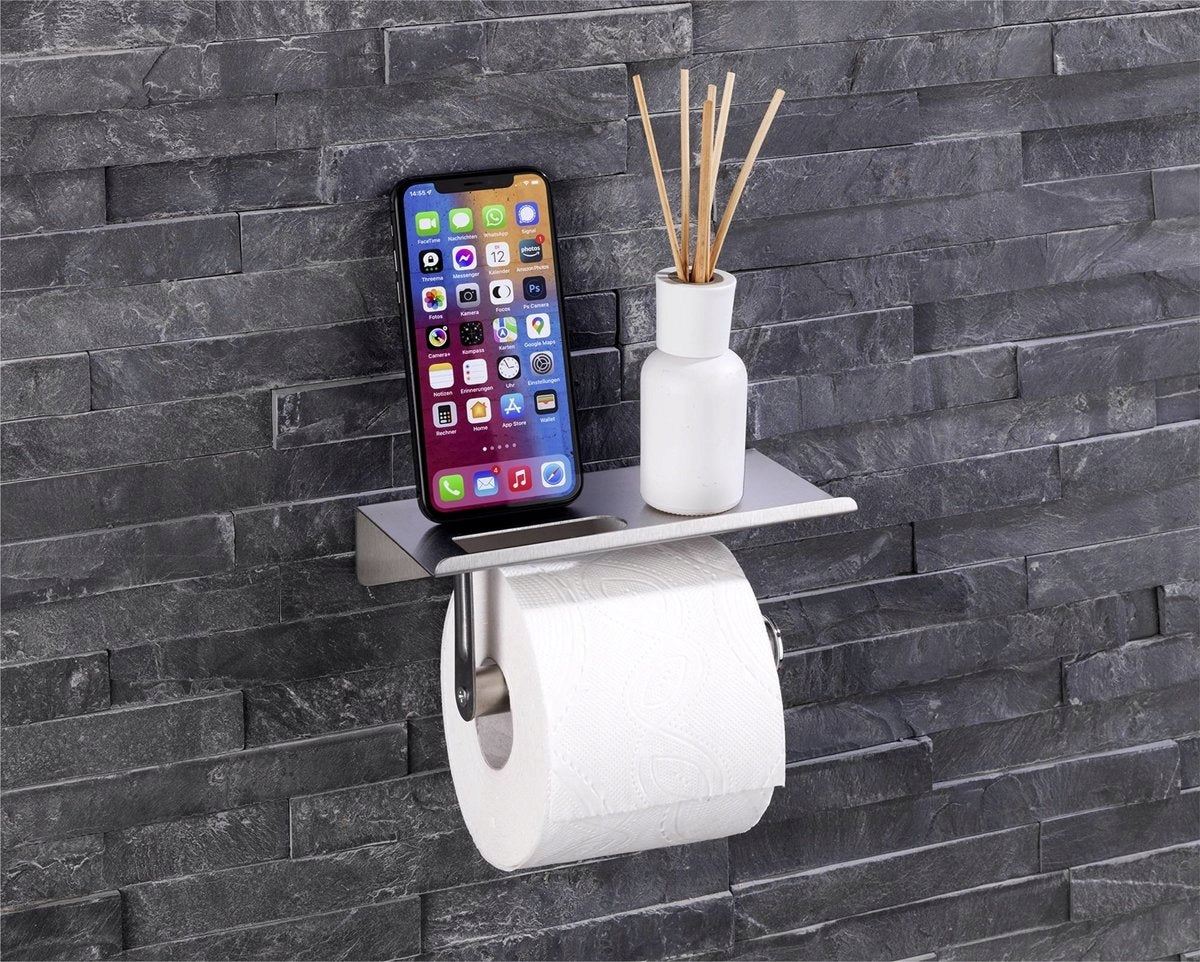 TOILET PAPER HOLDER + 2in1 Metal Shelf Brand Maximex