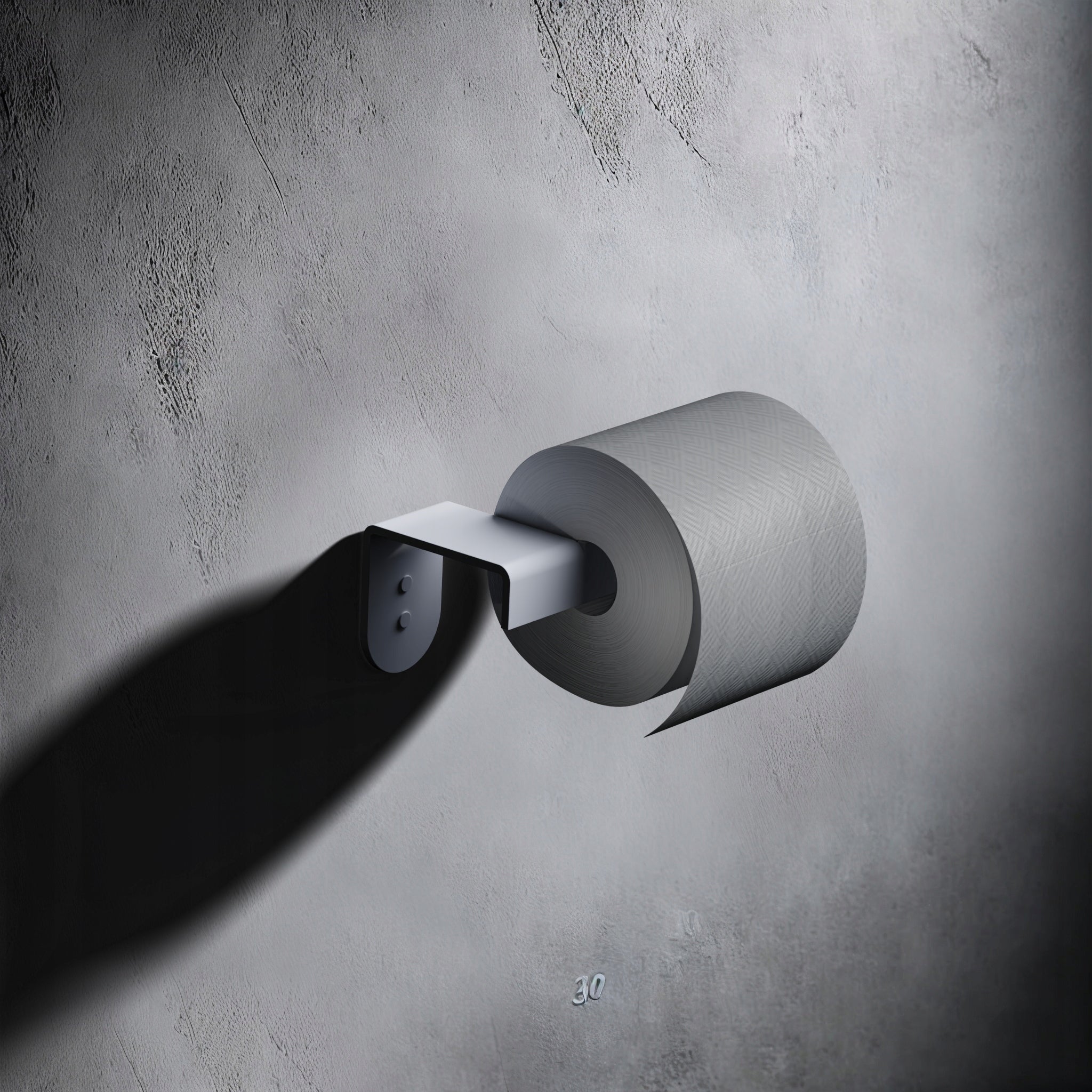 TOILET PAPER HOLDER CORE WHITE METAL WALL HANGING MINIMALIST Packaging status original