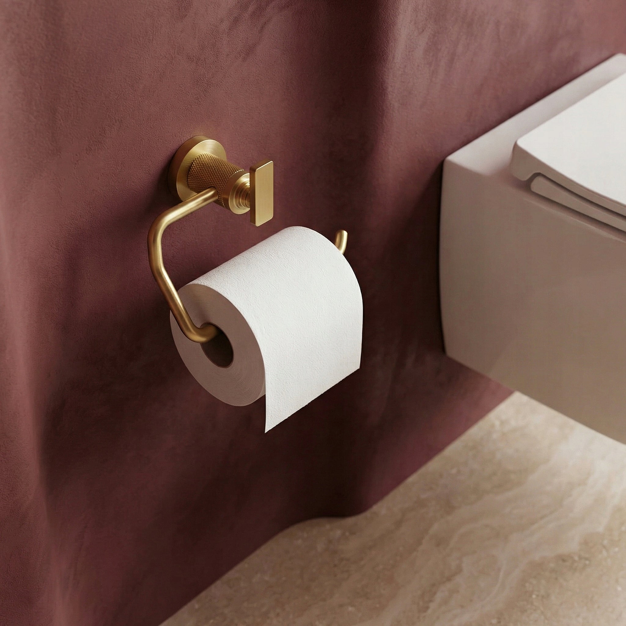 TOILET PAPER HOLDER GOLD BRUSHED REA VIRRO MODERN Packaging status original