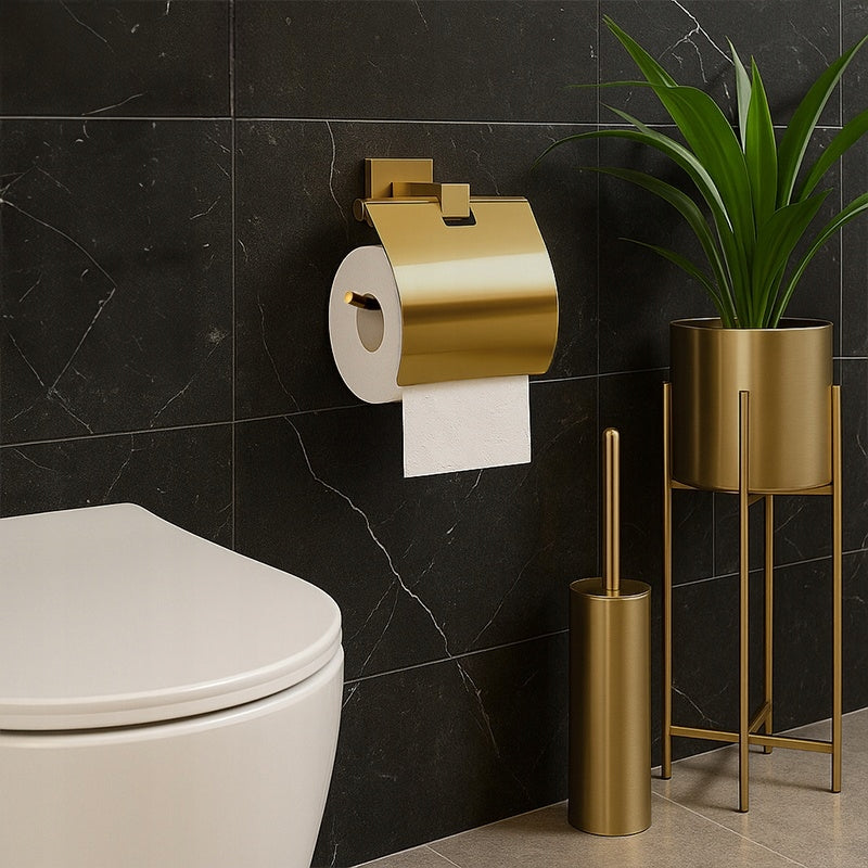 TOILET PAPER HOLDER HANGER METAL WALL HANGER BRUNO-GL GOLD Packaging status original