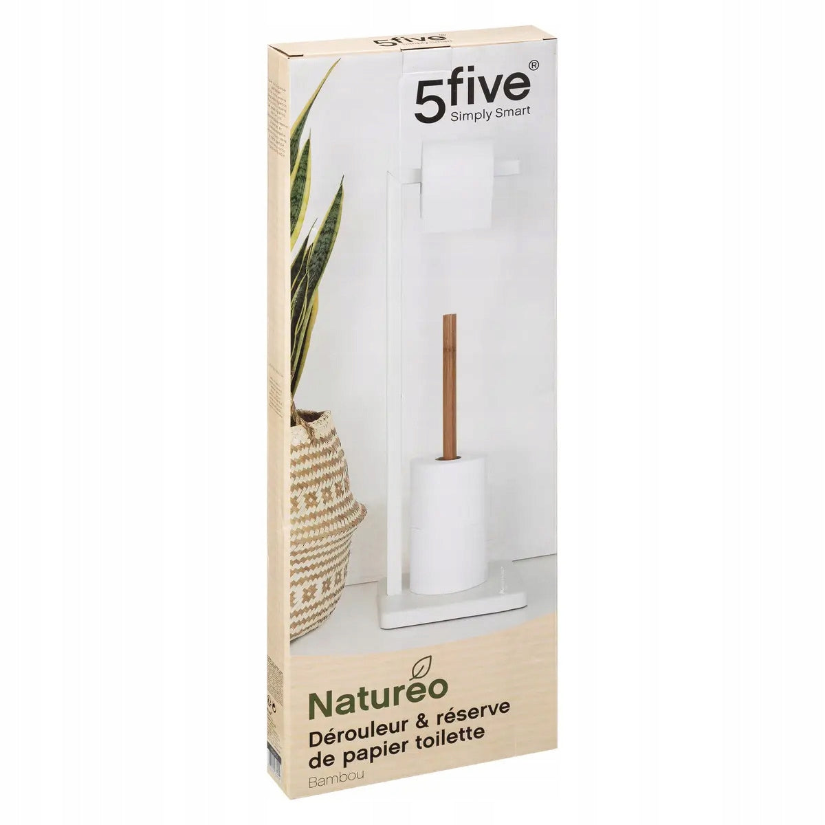 TOILET PAPER HOLDER METAL WHITE STYLISH NATURELO 20X65 CM Product height 64.5 cm